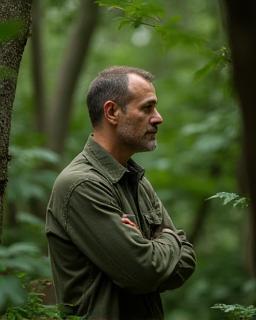 James Lee wildlife biologist guide in forest