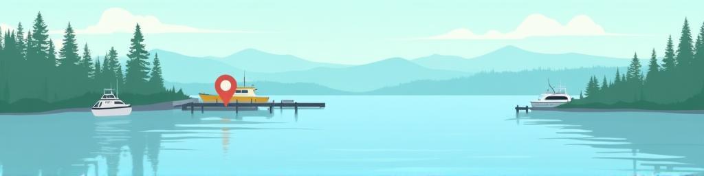 Static map placeholder showing Campbell River marina with Northern Current Adventures dock marked in brand colors